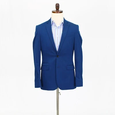 Express 36R Blue Sport Coat Blazer Jacket Solid 2B Cotton - Image 1 of 4