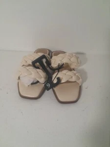 Time and Tru Women's Cream Braided Sandals Size 6 - Picture 1 of 4