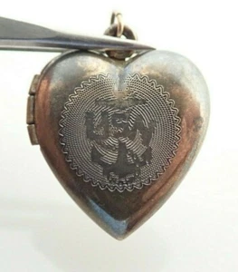 Vintage WWII USN Navy Gold Filled Sweetheart Heart Photo Locket Necklace Pendant - Picture 1 of 4
