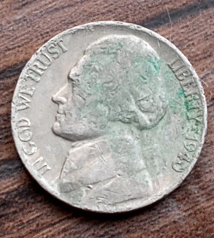 1940 Nickel with no mint mark world war 2 WWII era coin Cover