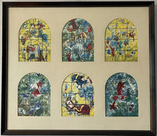 MARC CHAGALL STAINED GLASS WINDOWS LITHOGRAPH VINTAGE MODERN ABSTRACT 1964