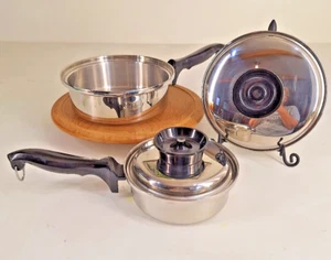Chef's Ware by Townecraft T304 Stainless Steel Cook Pans with Lids 6.75" & 8.5" - Imagen 1 de 8
