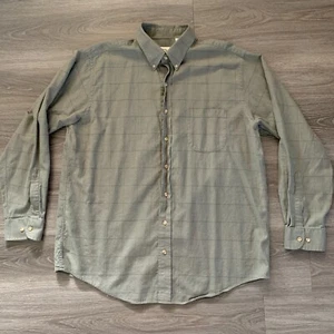 Viyella Mens XL 80/20 Cotton Wool Gray Check Shirt Button Down Long Sleeve - Picture 1 of 9