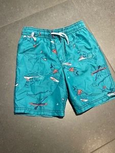 Carter's Kids Aqua Bathing Suit Shorts Bottoms Size 6t Dinosaur Water Sports - Picture 1 of 6