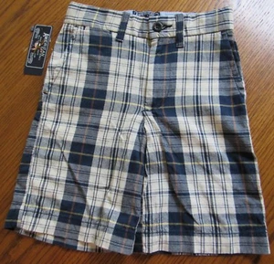 NUEVO CON ETIQUETAS American Living RL Lauren Azul Marfil Tostado Cuadros Águila Pantalones Cortos Niños Talla 4 - Imagen 1 de 3