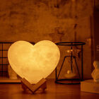 3D 16 Colors Dimmable Moon Night Light LED  Rechargeable Romantic Heart Lamp
