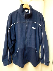 Vintage Fila Sport Mens Full Zip Blue Fleece Jacket Italia Soccer Medium mediana - Picture 1 of 7