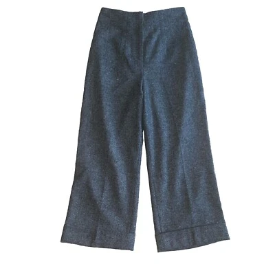 ESCADA  High Waist Full Leg Crop Pants Grey Wool Size 36 Or Women’s 6 - Image 1 of 4