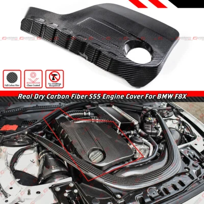 Cubierta de motor de fibra de carbono seca preimpregnada completa para BMW F80 M3 F82 F83 M4 F87 M2 S55 Foto 1 de 4