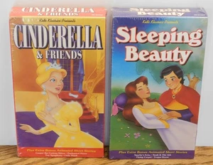 New Sealed 1993 Kids Klassics Cinderella & Friends, Sleeping Beauty VHS Tapes - Bild 1 von 2