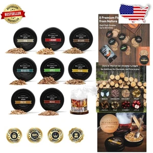 Natural Wood Chips Variety Pack – 8 Distinct Flavors for Enhanced Cocktails - Picture 1 of 9