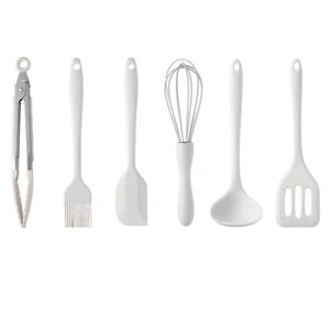 4/6pcs Beige Cooking Utensils Set Silicone Baking Tool Set Kitchen Tools - Picture 1 of 14
