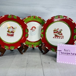 Christopher Radko LETTERS TO SANTA Ironstone Christmas Salad Lunch Plate Set 3 - Picture 1 of 21