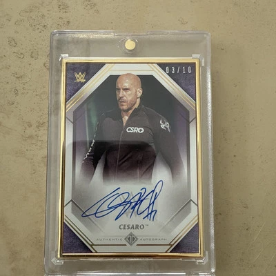 2021 Topps WWE Transcendent Auto CESARO Gold Framed AUTOGRAPH /10 Purple SP - Image 1 of 2