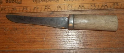 Cuchillo Antiguo De Colección md frm Archivo Peltre Refuerzo Mountain Man Frontier Foto 1 de 4