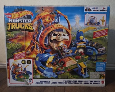 HOT WHEELS Monster Trucks T-Rex Volcano Arena Playset w/ Lights & Sounds.. NEW! - Image 1 of 2
