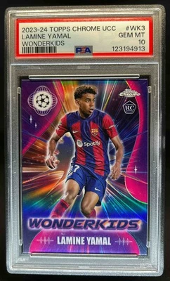 2023 Topps Cromo UEFA Lamine Yamal Wonderkids RC Novato #WK-3 Barcelona PSA 10 Foto 1 de 2