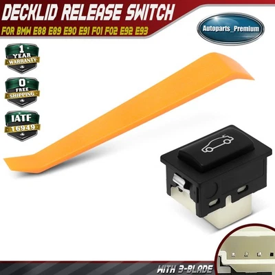 Interruptor de liberación de bloqueo de maletero negro para BMW E88 E89 E90 E91 F01 F02 E92 E93 Foto 1 de 4