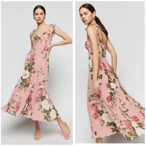 REFORMATION Nadira Maxi Dress Rose Garden Pink Floral Sz 20 NWT $319 {W25} - Picture 1 of 4