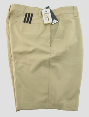 Nuevo Pantalones Cortos Atléticos ADIDAS Golf 3 Rayas Para Hombre 32 Caqui/Negro Rayas 2 Bolsillos Foto 1 de 4