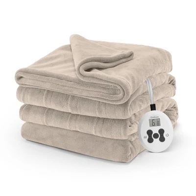 Sunbeam Electric Royal Luxe Microplush Heated Blanket, 12 Heat Settings, 12-H...