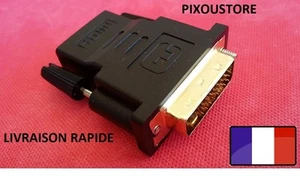 Câble Adaptateur Dvi 24+1 MÂLE vers HDMI FEMELLE neuf couleur noire - Picture 1 of 4