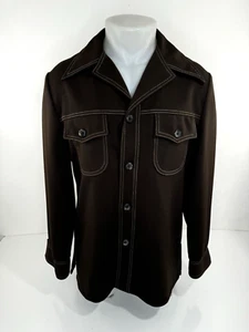 HAGGAR - Vintage Leisure Disco Mens 38 Shirt Jacket - EXECELLENT - Picture 1 of 3