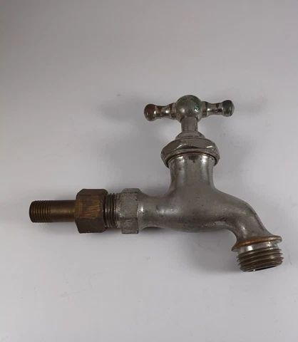 Antique/Vintage Republic Nickel Plated Brass Water Spigot Faucet Cover
