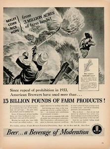 1939 United Brewers Industrial Foundation 30s Vintage Print Ad Beer Brewery Farm - Picture 1 of 9