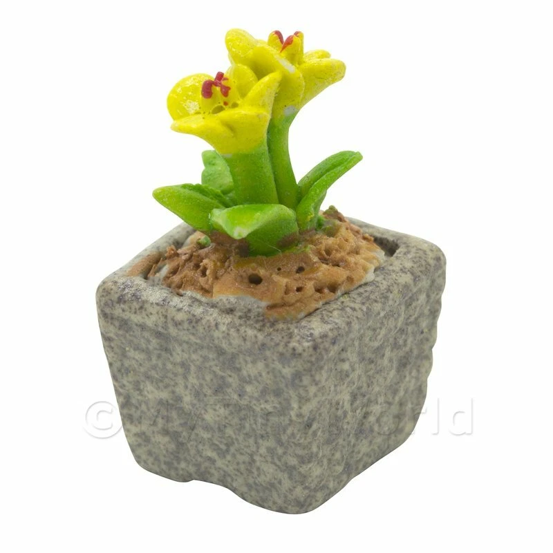 Miniatura Fatto A Mano Giallo Colorazione Fiore In Ceramica - Immagine 1 di 1