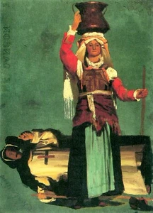 Studi costumi italiani di Albert Bierstadt stampa giclée riproduzione su tela - Foto 1 di 1