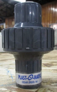 PLAST-O-MATIC CKM 1/2" 150 MWP PVC Self-Closing Thermoplastic Check Valve - Picture 1 of 12