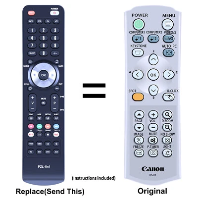 RS01 RS02 Remote Control For CANON Projector SX800 SX80 Mark II, WUX10 Mark II D - Image 1 of 4