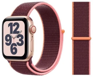 Genuine Apple Watch Nylon Sport Loop Strap Band 44mm/45mm/46mm - Plum (Purple) - Picture 1 of 8