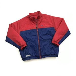 VINTAGE NIKE PUFFER JACKET XL YOUTH REVERSIBLE WINDBREAKER HOODIE SWOOSH TRAVIS - Picture 1 of 5