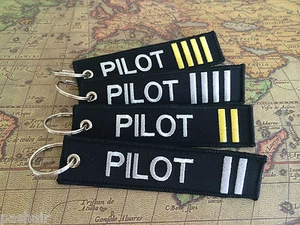 Pilot Keychain | Luggage Tag |  Set of 3 | 100% Embroidered | aviamart® - Picture 1 of 9