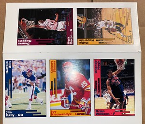 Jim Kelly Buffalo Bills Uncut Sheet Magazine Cards Joe Nieuwendyk