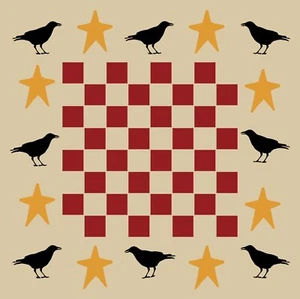 Plantilla primitiva Crow Checkerboard reutilizable para pintar letreros #11422 - Imagen 1 de 3