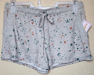 Joyspun Women's Grey Moon & Stars Hacci Pajama Shorts Size M (8-10) BRAND NEW - Picture 1 of 6