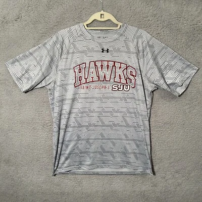 SJU Hawks Under Armour Loose Heat Gear Activewear T-Shirt Men's M Gray Pullover - Image 1 of 4