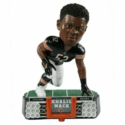 Chicago Bears Khalil Mack Stadium Lights Bobblehead Brand New In Box Cover