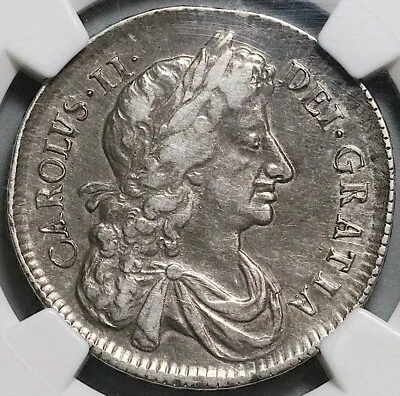 1674 NGC VF 25 Charles II 1/2 Crown Rare Great Britain Silver Coin (23030301C) - Image 1 of 4