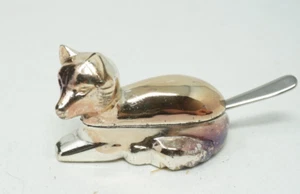 WM ROGERS SILVERPLATE CANTINA SALE VOLPE CON CUCCHIAIO E SCATOLA nuova scatola - Foto 1 di 6