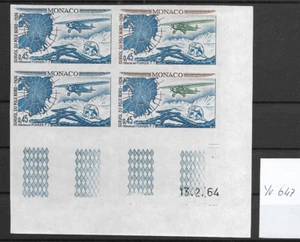 MONACO @ 1964 Rare Color Proofs Museum stamp on reverse PLANE Yv.647 @ Mo.169 - Bild 1 von 2