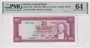 Turkey, 2 1/2 Lira, 1960, UNC, p153a - Picture 1 of 2