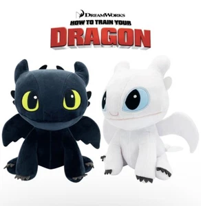 How To Train Your Dragon 3 Toothless Light Fury Plush Doll with Tag 25cm + Track - Picture 1 of 10