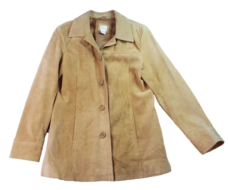 Abrigo Cherokee Damas MEDIANO Cuero Gamuza Genuino Abotonado Foto 1 de 4