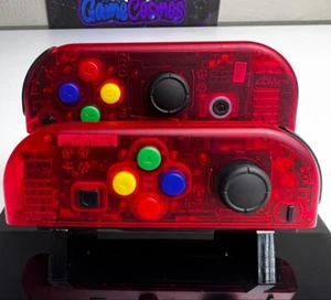 Transparent Clear Red - Colorful ABXY - Custom Joycons for the Nintendo Switch - Picture 1 of 4