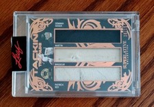 2020-21 Leaf Superlative Stacking The Pads Relic Card! Brodeur-Hasek-Roy! 10/15!