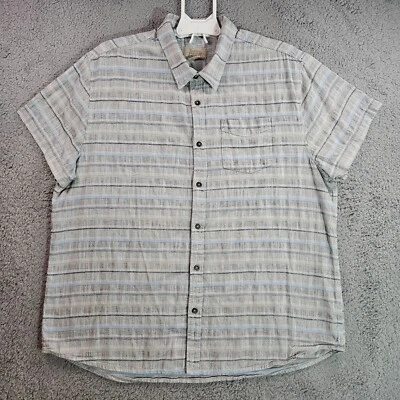 Boston Traders 衬衫男式 XXL 短袖纽扣灰色条纹 - XXL — 第 1/4 张图片